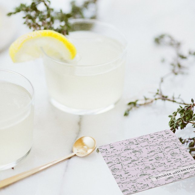 Mahjong Personalised Purple toile  Square Paper Coaster (Creator Uploaded)