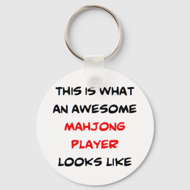 mahjong player, awesome key ring (Front)