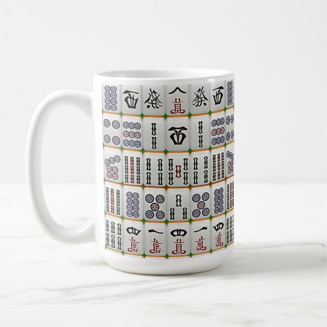 Mahjong player coffee mug (Left)