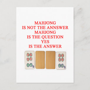 mahjong player design postcard