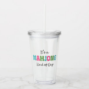 Mahjong Player Drinkware Acrylic Tumbler