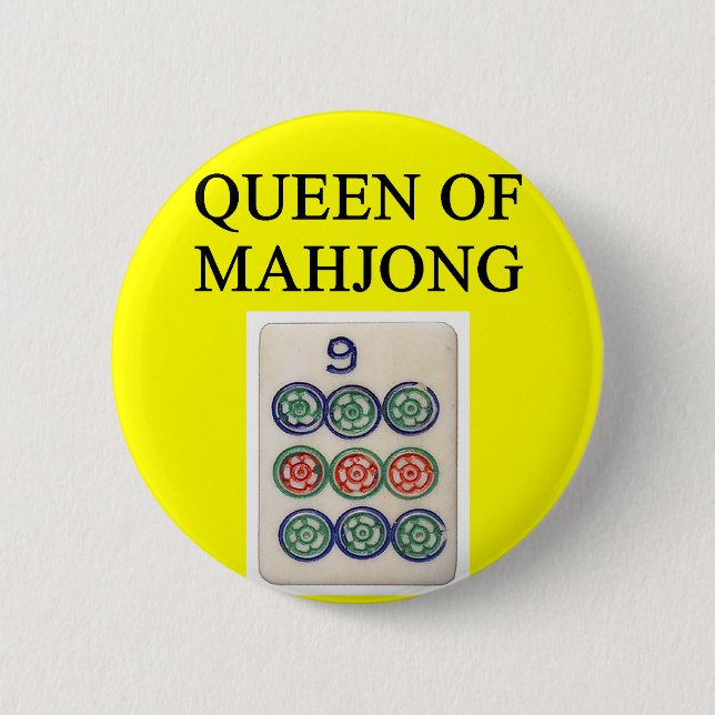 MAHJONG queen 6 Cm Round Badge (Front)