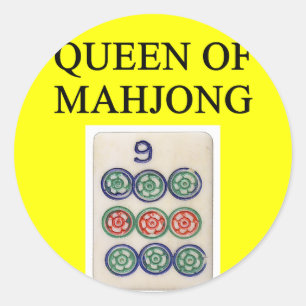 MAHJONG queen Classic Round Sticker
