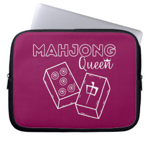 Mahjong Queen   Funny Mahjong Laptop Sleeve