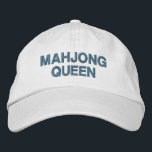 Mahjong Queen Funny Quote Custom Embroidered Hat<br><div class="desc">Show off your Mahjong pride in style with this "Mahjong Queen" embroidered cap! Perfect for Mahjong lovers and game enthusiasts, this adjustable hat adds a playful touch to your wardrobe while keeping you cool and comfortable. Whether you're playing at your local Mahjong club or just love the game, this cap...</div>