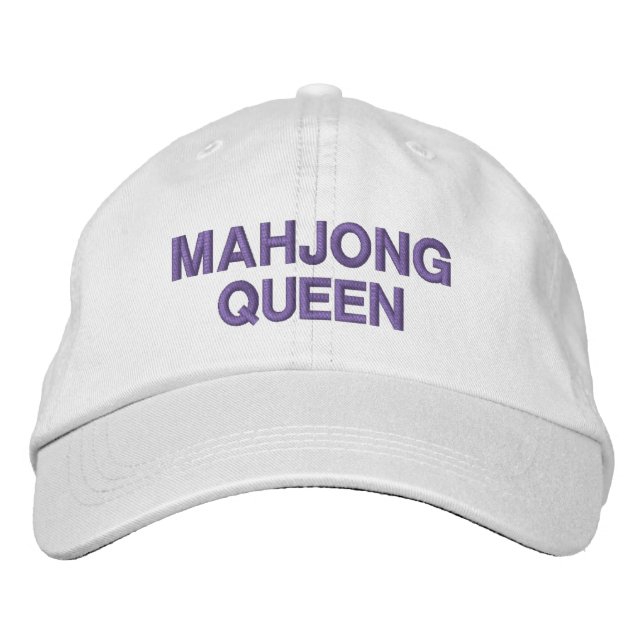 Mahjong Queen Funny Quote Custom Embroidered Hat (Front)