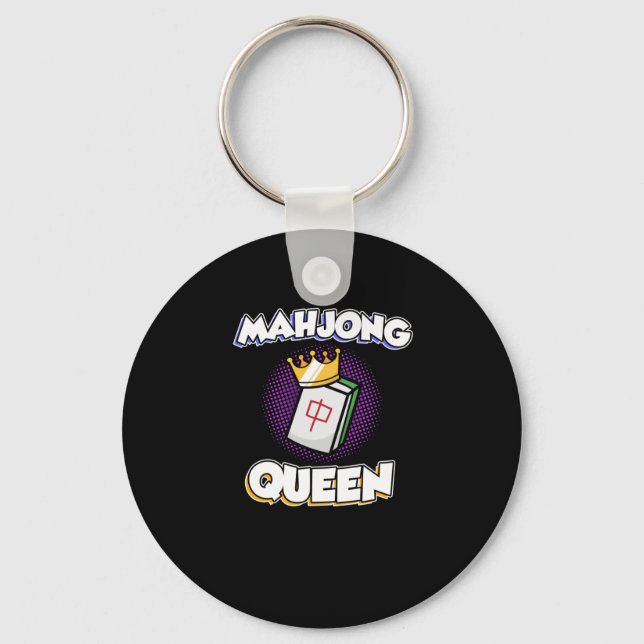 Mahjong Queen Game Mahjong Player Games Graphic Key Ring (Front)