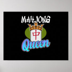 Mahjong Queen Game Mahjong Player Games Graphic Poster