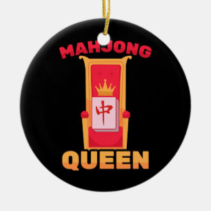 Mahjong Queen Of Tiles Mah Jong Family Game  Ceramic Ornament