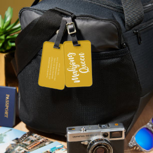 Mahjong Queen Personalised Name in Yellow Luggage Tag