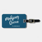Mahjong Queen Personalised Name | Teal Blue