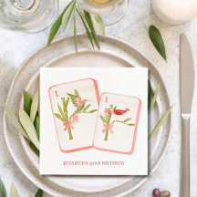 Mahjong Red Tile Napkins for Mahjong Party Decor