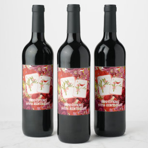 Mahjong Red Tile Napkins for Mahjong Party Decor Wine Label