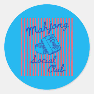 Mahjong Sogovernment Agencyl Club Funny Mahjong Classic Round Sticker