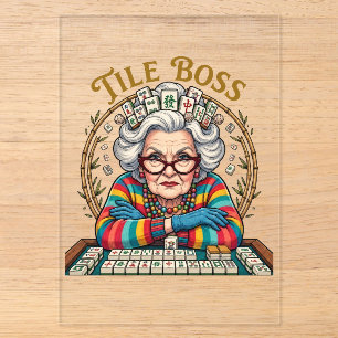 Mahjong Tile Boss Acrylic Invitations