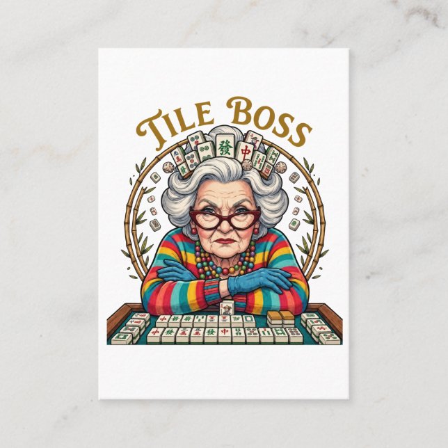 Mahjong Tile Boss Calling Card (Front)