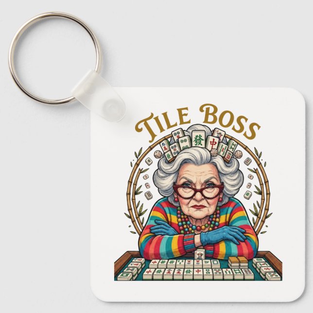 Mahjong Tile Boss Key Ring (Front)