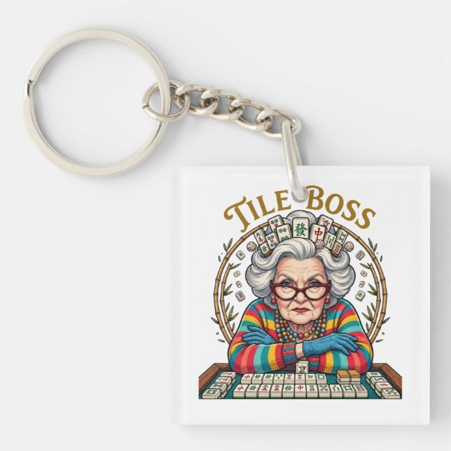Mahjong Tile Boss Key Ring (Front)