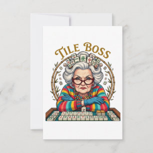 Mahjong Tile Boss Thank You Card