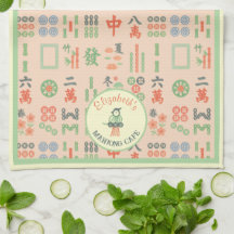 Mahjong Tile Colorful Pattern Personalized pink