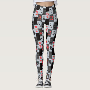 Mahjong Tiled Pattern Leggings