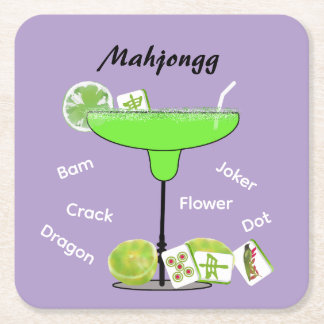 Mahjong Tiles and Margarita Paper Coaster