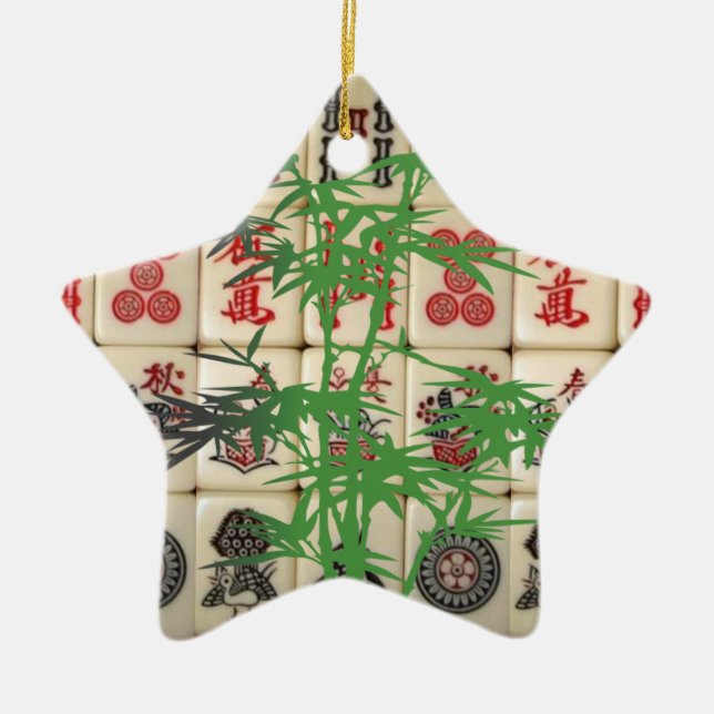 Mahjong tiles ceramic ornament (Front)