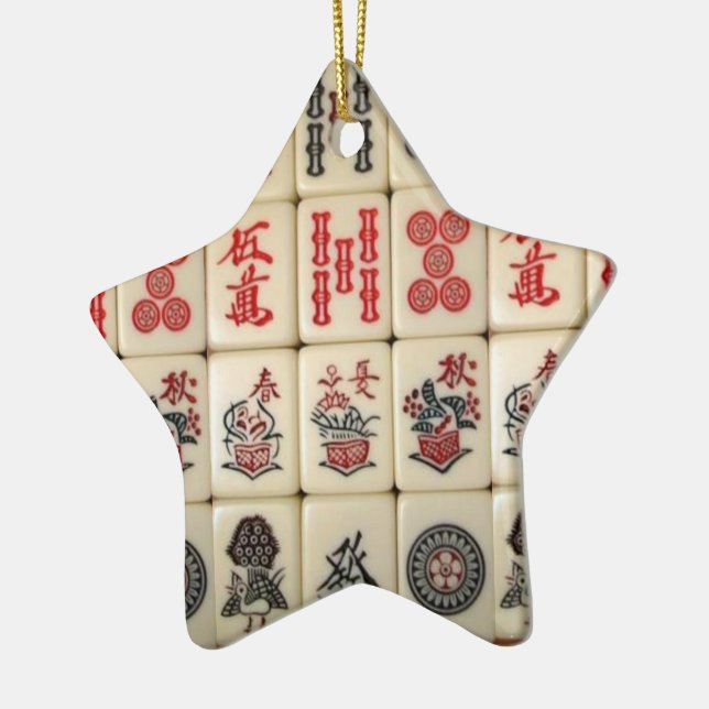 Mahjong tiles ceramic ornament (Left)