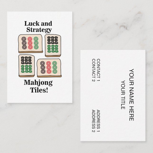 Mahjong Tiles Luck Strategy Game Business Card (Front/Back)