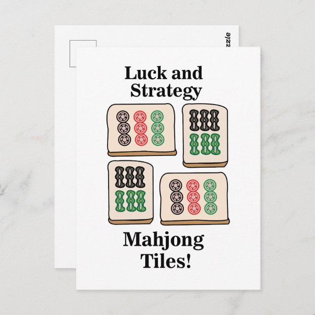 Mahjong Tiles Luck Strategy Player Fans Postcard (Front/Back)