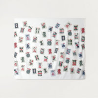 Mahjong tiles on pastel badge Tapestry