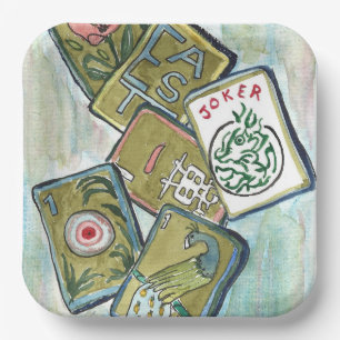 Mahjong Tiles Paper Plate