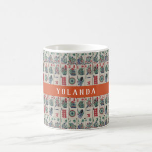 Mahjong Tiles Pattern Personalised Coffee Mug