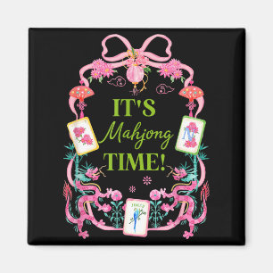 Mahjong time coquette bow aesthetic mah jong playe magnet