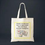 MAHJONG TOTE BAG<br><div class="desc">funny, humour, game, player, playing, club, nahjong, mahjongg, mah jong, mah jongg</div>
