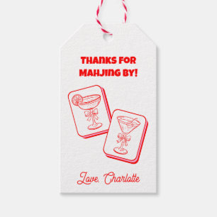 Mahjong Valentine's Party Invitation Gift Tags