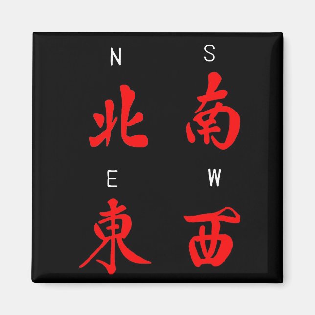 Mahjong Winds,Honour Suit,North,South,East,West (c Magnet (Front)