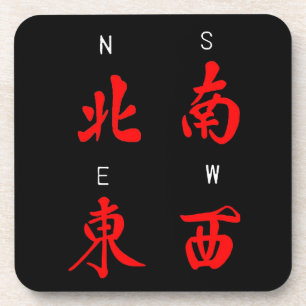 Mahjong Winds,Honour Suit,North,South,East,West Coaster