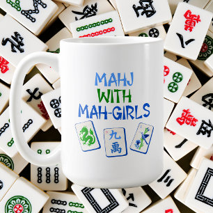 Mahjong With Mah Girls Watercolor Tiles Gift Coffee Mug