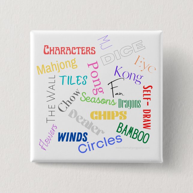 Mahjong words button  (Front)