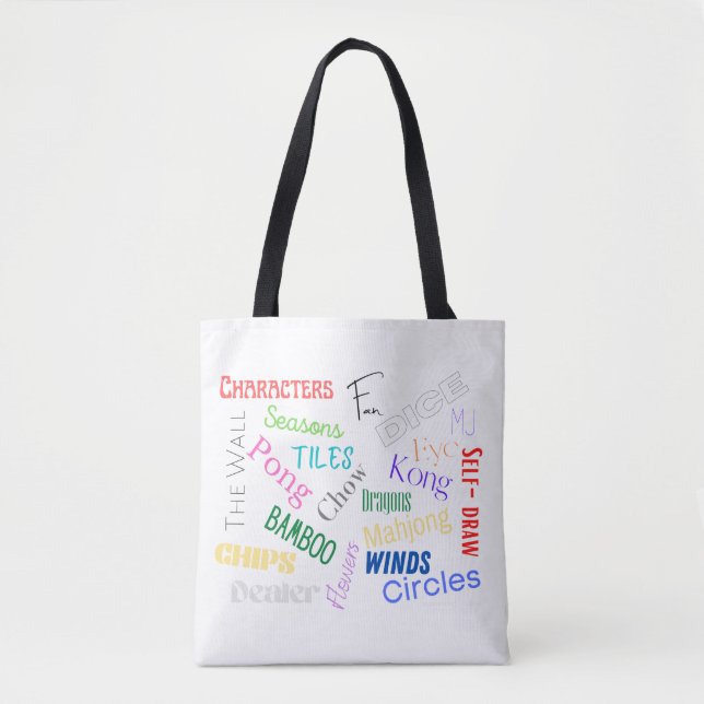 Mahjong Words Tote Bag (Front)