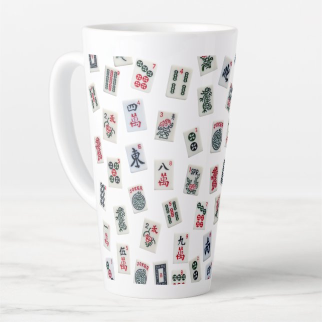 MahJongg tiles design  Latte Mug (Left Angle)