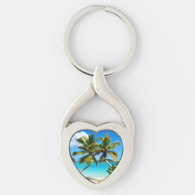 Maho Bay Beach Palms St John Stylish Keychains (Front)