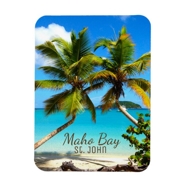 Maho Bay Beach St. John Flexible Magnet (Vertical)