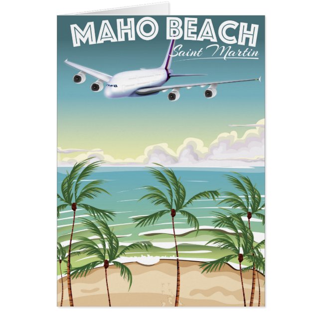 Maho Beach Saint Martin plane poster (Front)