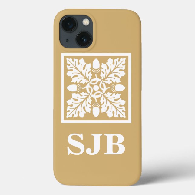 Mahogany Acorn and Leaf Tile Design Case-Mate iPhone Case (Back)