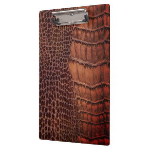 Mahogany Alligator Classic Reptile Leather (Faux) Clipboard