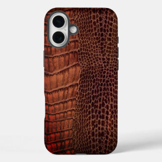 Mahogany Alligator Classic Reptile Leather (Faux) iPhone 16 Plus Case
