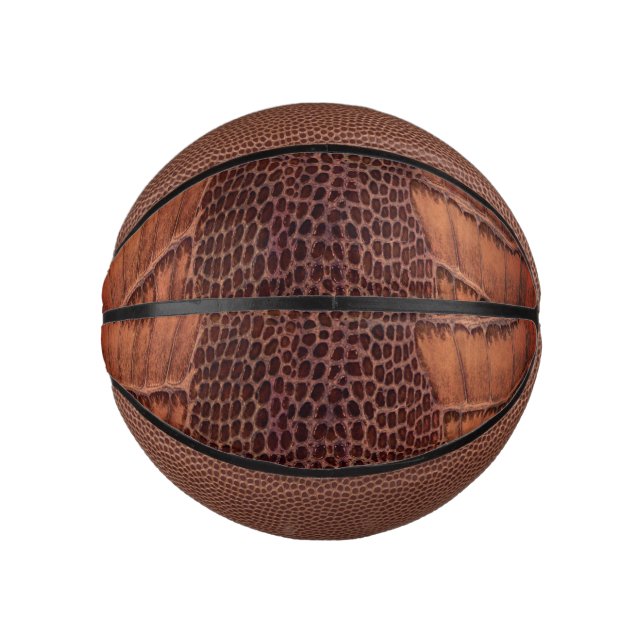 Mahogany Alligator Classic Reptile Leather (Faux) Mini Basketball (Front)