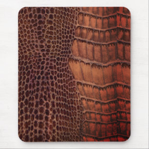 Mahogany Alligator Classic Reptile Leather (Faux) Mouse Pad
